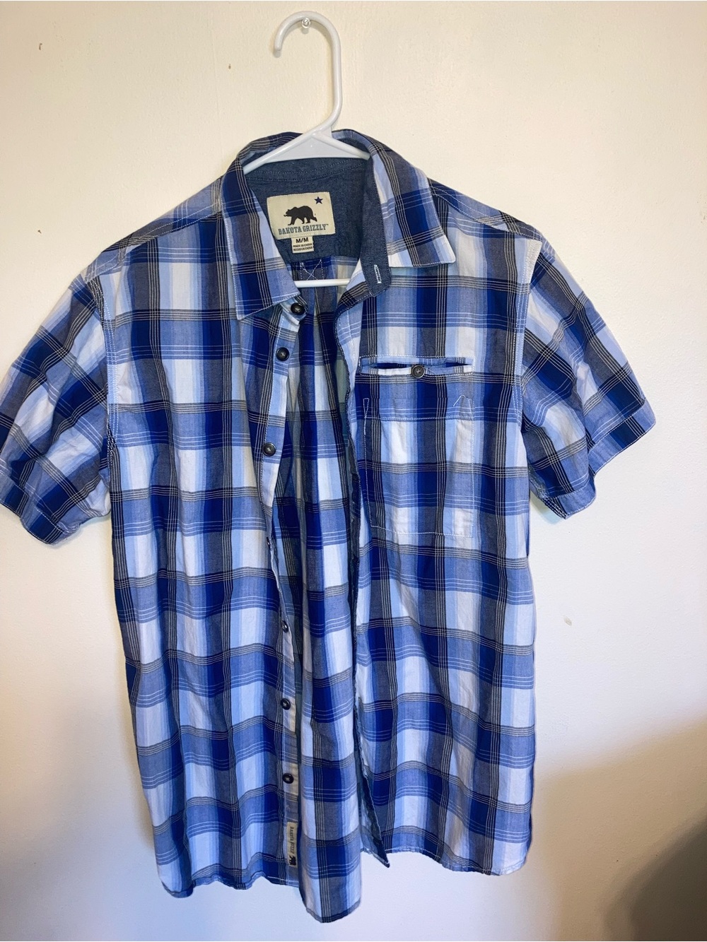 Dakota GRIZZLY Blue Plaid Short-Sleeve Button-Down Shirt